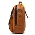 Чоловіча шкіряна сумка з ручкою HB870367B Hill Burry коньячна, фото 3