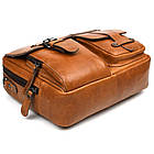 Чоловіча шкіряна сумка з ручкою HB870367B Hill Burry коньячна, фото 5
