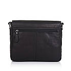 Чоловіча шкіряна сумка через плече місткий месенджер із натуральної шкіри чорна 28*23*8 см, фото 3