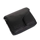 Чоловіча шкіряна сумка через плече місткий месенджер із натуральної шкіри чорна 28*23*8 см, фото 4