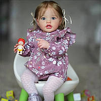 Реборн Лялька дівчинка реалістична велика Reborn Baby 60 см з одягом і аксесуарами