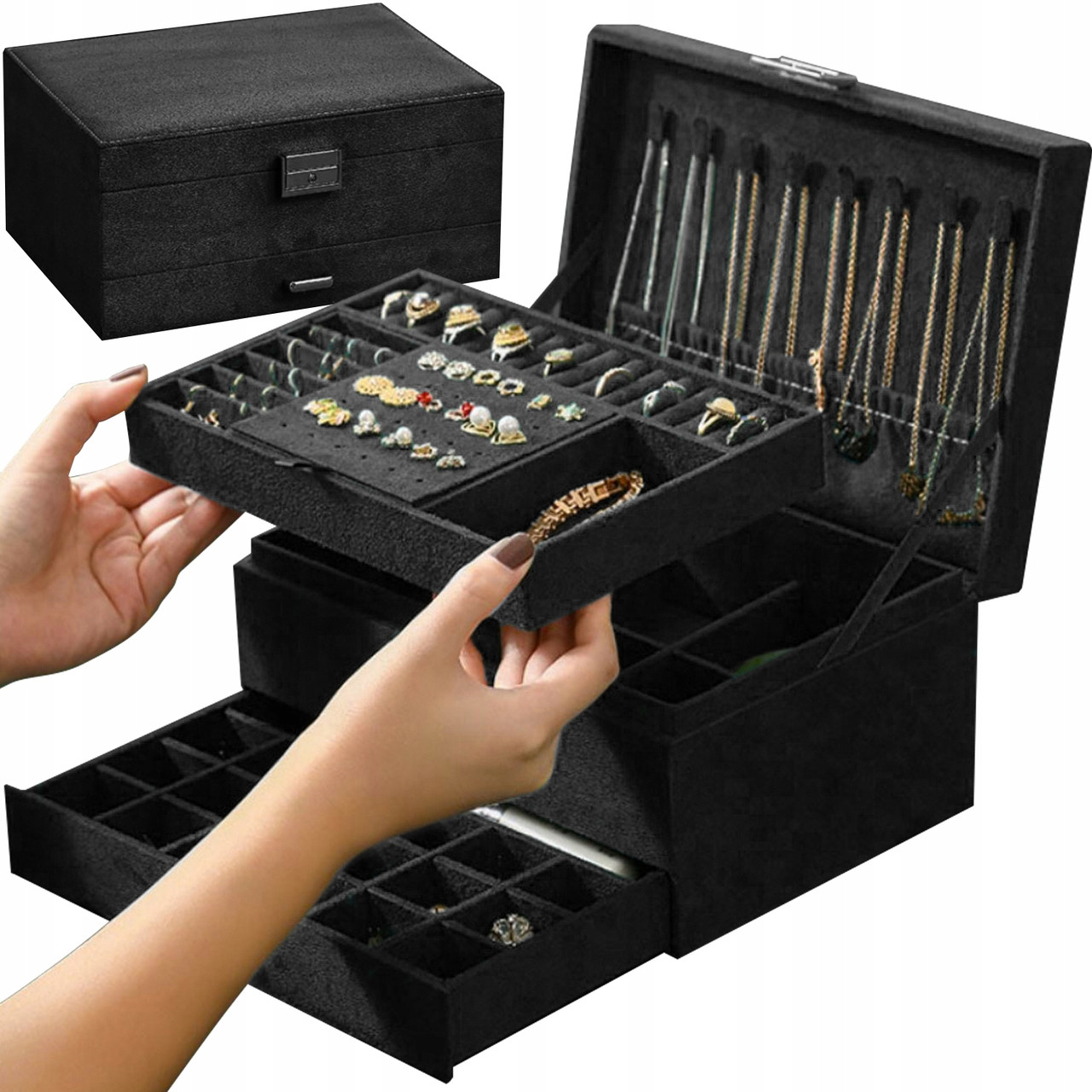 Скринька - скринька органайзер для коштовностей прикрас Soulima Jewelry Box з ключем (22262)