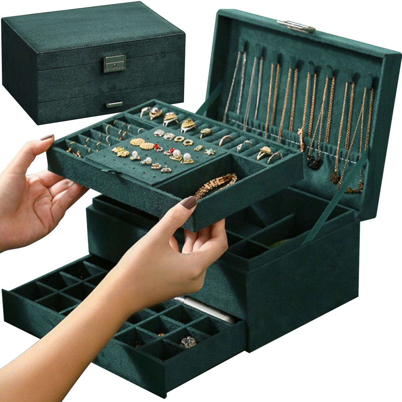 Скринька - скринька органайзер для коштовностей прикрас Soulima Jewelry Box з ключем (21954)
