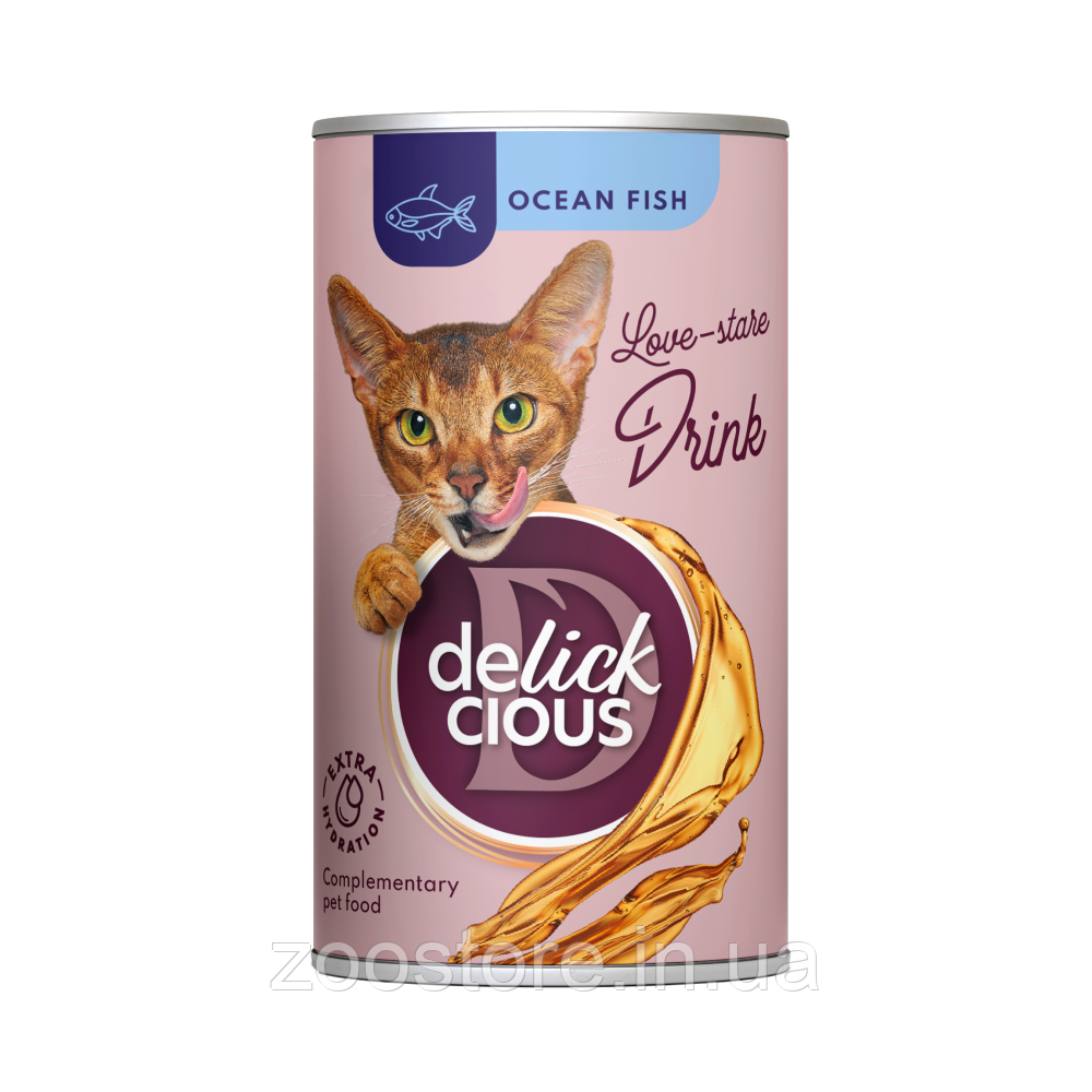 Корм додатковий Delickcious для дорослих котів Напій з океанічною рибою 140 г