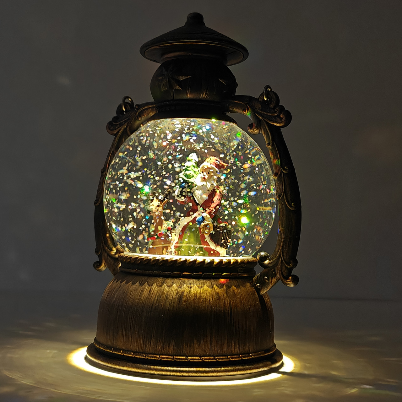Новорічний музичний світильник Куля зі снігом Water Lantern 22 см ОО-941 ретро ліхтар з ефектом снігу