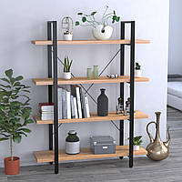 Стелаж Сингл Loft Design 4-1200 Дуб Крафт Золотий каркас чорний