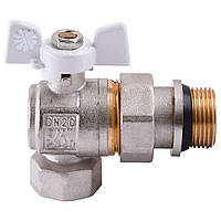 Кран кульовий кутовий з американкою Q PROFESSIONAL  QP004 PN40 3/4″  антипротікання