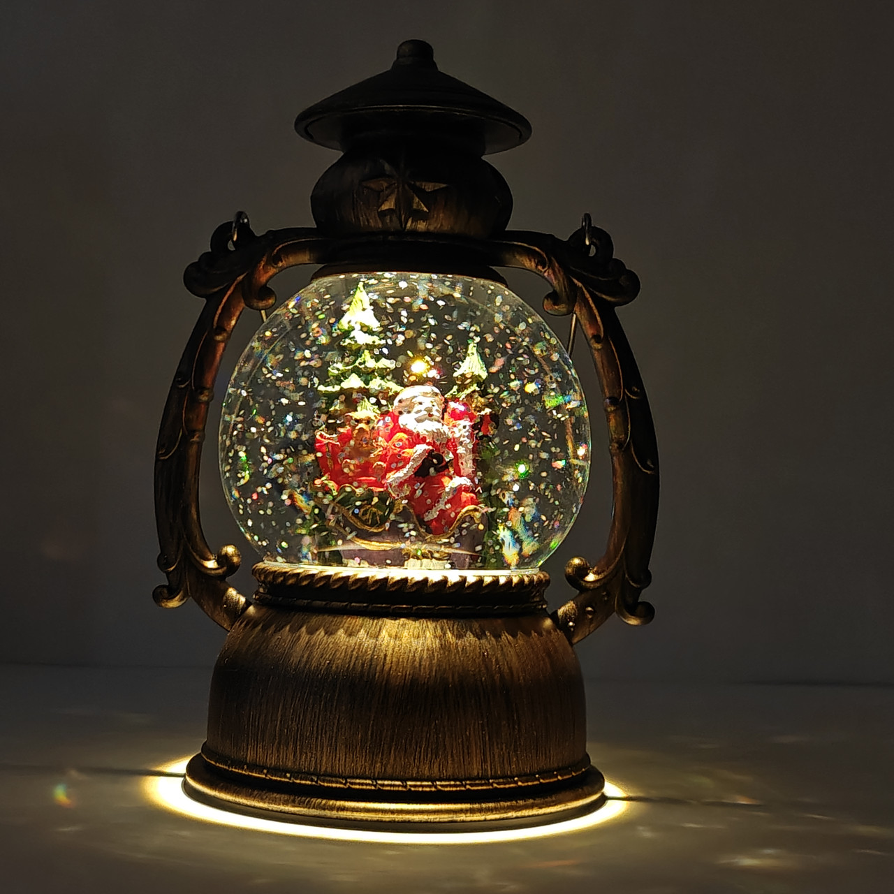 Новорічний музичний світильник зі снігом Куля Water Lantern 22 см ОО-944 ретро ліхтар з ефектом снігу