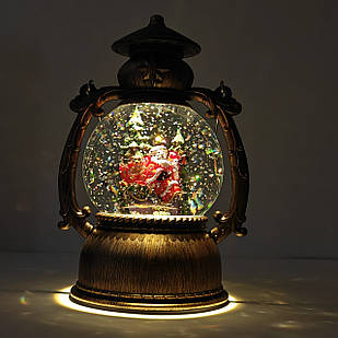 Новорічний музичний світильник зі снігом Куля Water Lantern 22 см ОО-944 ретро ліхтар з ефектом снігу