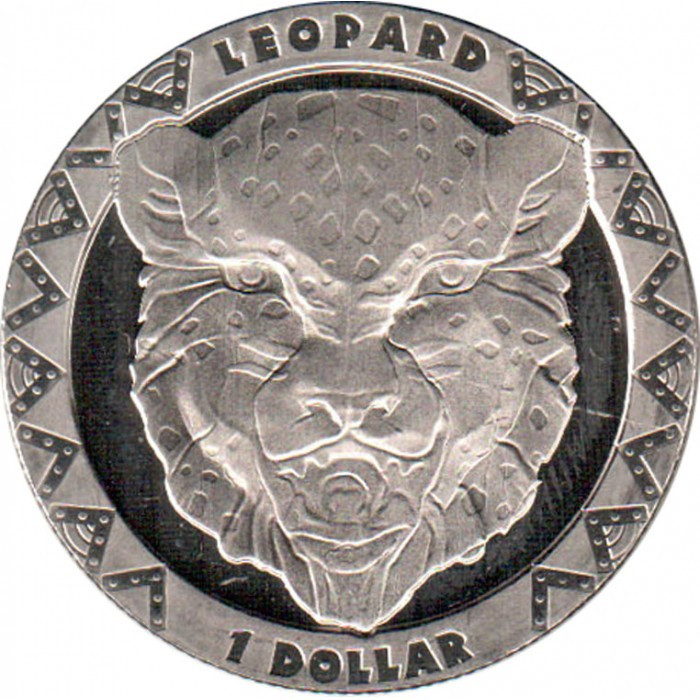 Сьєрра-Леоне 1 долар, 2019 рік Велика п'ятірка - Леопард Мідно-нікелевий сплав, 28.28g, ø 38.61mm №2922