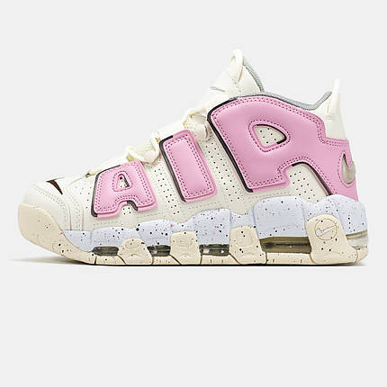 Жіночі Кросівки Nike Air More Uptempo Beige Pink / Найк Аїр Мор Аптемпо Бежеві з Рожевим, фото 1