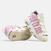 Жіночі Кросівки Nike Air More Uptempo Beige Pink / Найк Аїр Мор Аптемпо Бежеві з Рожевим, фото 6