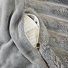 Велюрова постільна білизна Шарпей королівський Євро Сірий, фото 4
