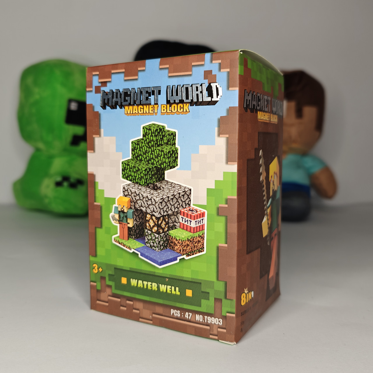 Дитячий Магнітний конструктор кубики Minecraft 47 дет. з магнітних блоків, конструктор на магнітах із кубиків