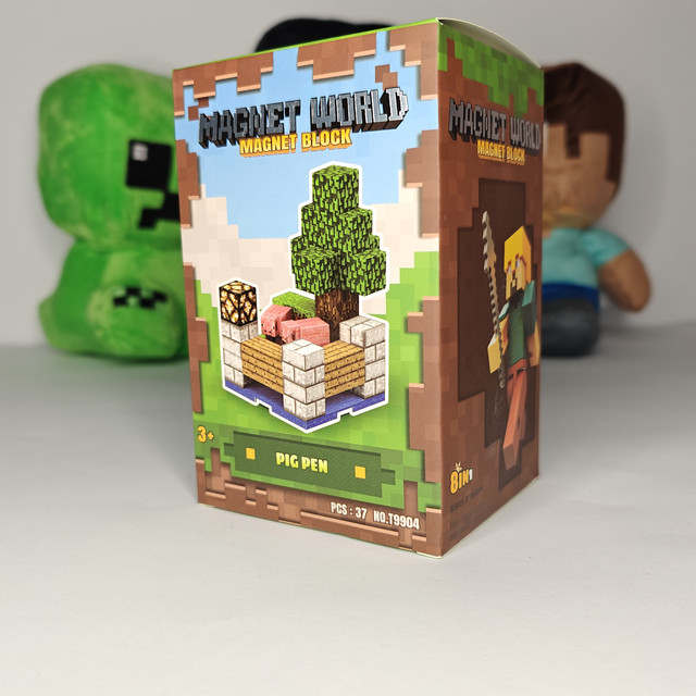 Конструктор из магнитных кубиков Minecraft magnet world на 37 деталей из магнитных блоков, конструктор на магнитах 