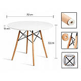 Стіл обідній круглий Bonro В-957-700 + 2 білих крісла В-173 FULL KD, фото 9