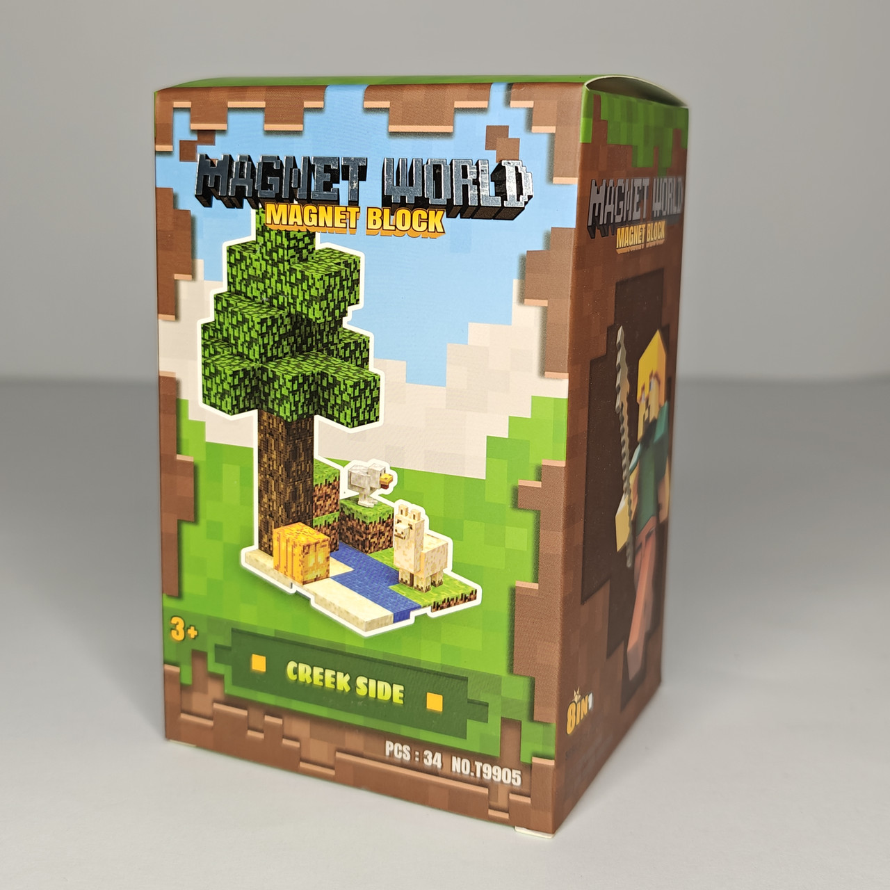 Дитячий Магнітний конструктор кубики Minecraft 34 дет. з магнітних блоків, конструктор на магнітах із кубиків