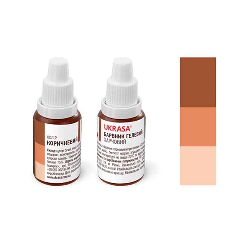 Барвник гелевий Украса харчовий Коричневий 25мл