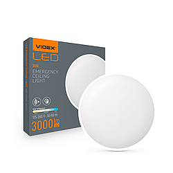 Акумуляторний LED світильник з датчиком руху VIDEX 30W VL-CLR-EM300-2 3000Lm 4400mAh 3000K-6500K 323х55мм накладний стельовий