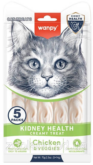 Wanpy Cat Functional Creamy Lickable Treat Kidney Health, 70 гр
