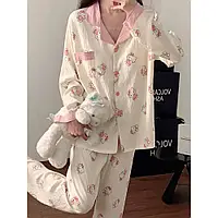 Дитяча піжама для дівчинки з бавовни Hello Kitty, біла, розмір 152-160 см (10-13 років) (10372)