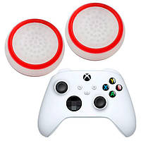 Силіконові накладки для джойстика Xbox Series S / X білі з червоного 2 шт