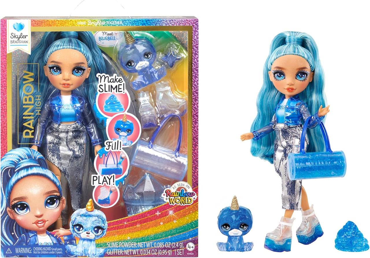 Лялька World Бредшоу блакитна зі слаймом і вихованцем Рейнбоу Хай Rainbow High Skyler