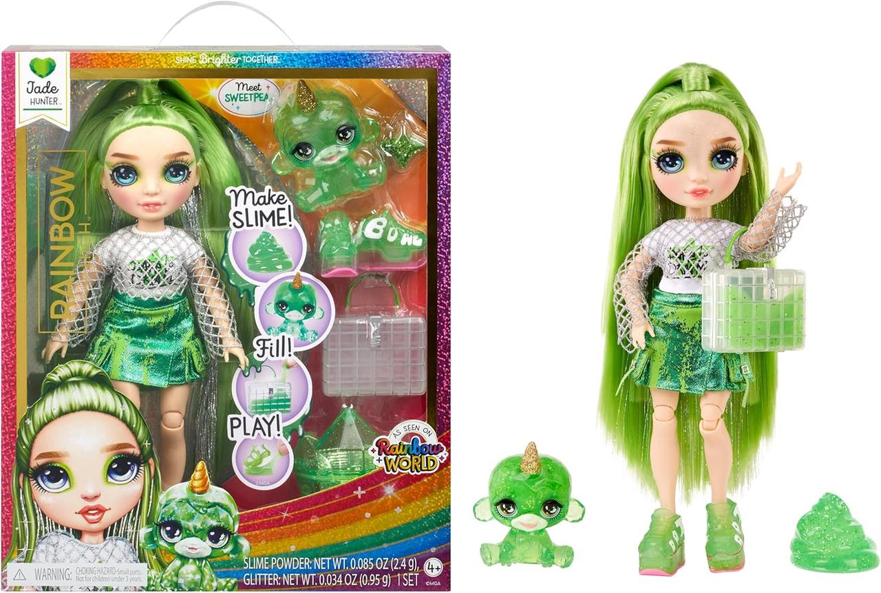 Рейнбоу Хай Джейд Хантер з вихованцем і слаймом Rainbow High Jade, Green with Slime Kit & Pet
