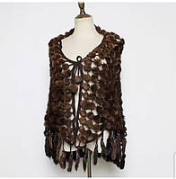 Шаль із норки коричнева