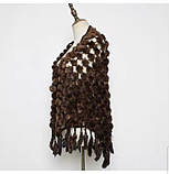 Шаль із норки коричнева, фото 2