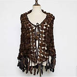 Шаль із норки коричнева, фото 3