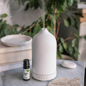 Керамічний аромадифузор для дому 3-в-1 Doctor-101 Kaolin. Електричний аромадифузор-зволожувач з підсвічуванням