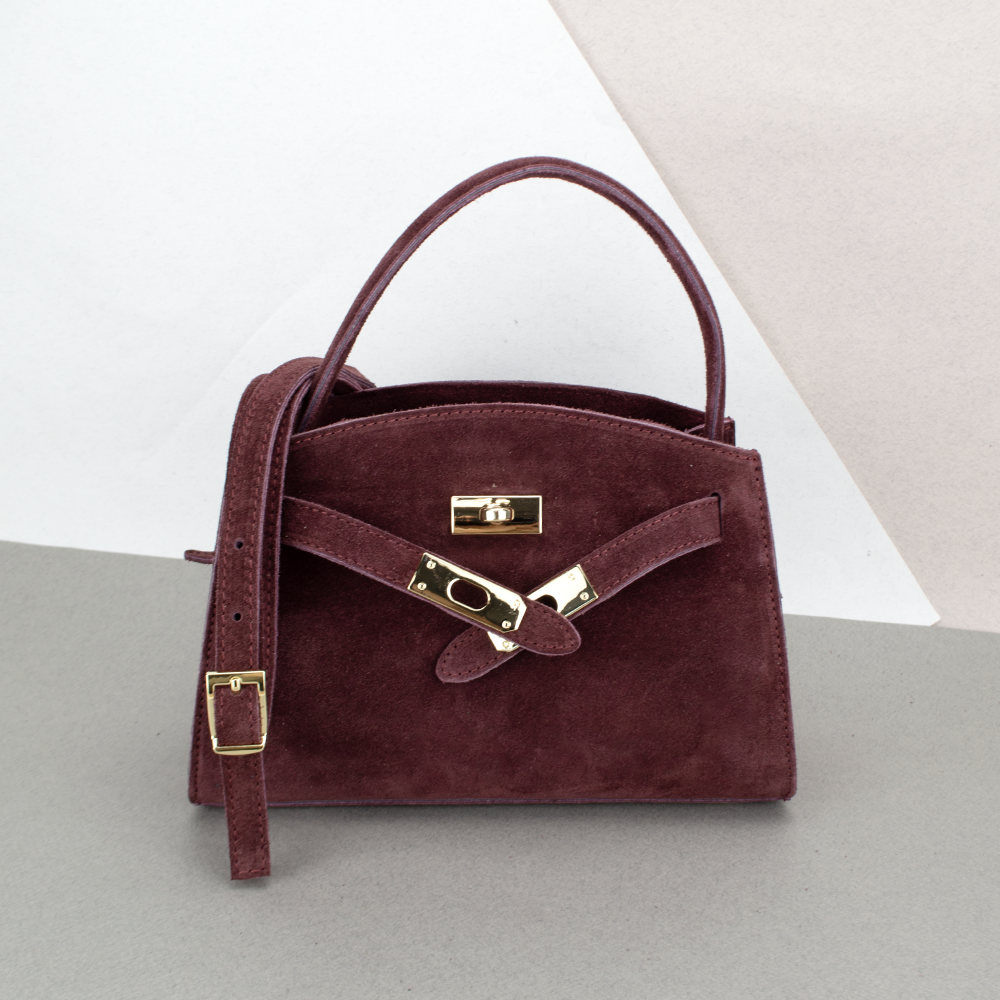 Сумка жіноча замшева Virginia Conti 03737 бордова маленька