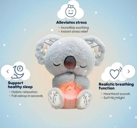 М'яка іграшка нічник "Коала - Білий шум" з функцією дихання, фото 2