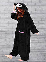 Детский теплый кигуруми Куроми вельсофт махра на молнии с карманами