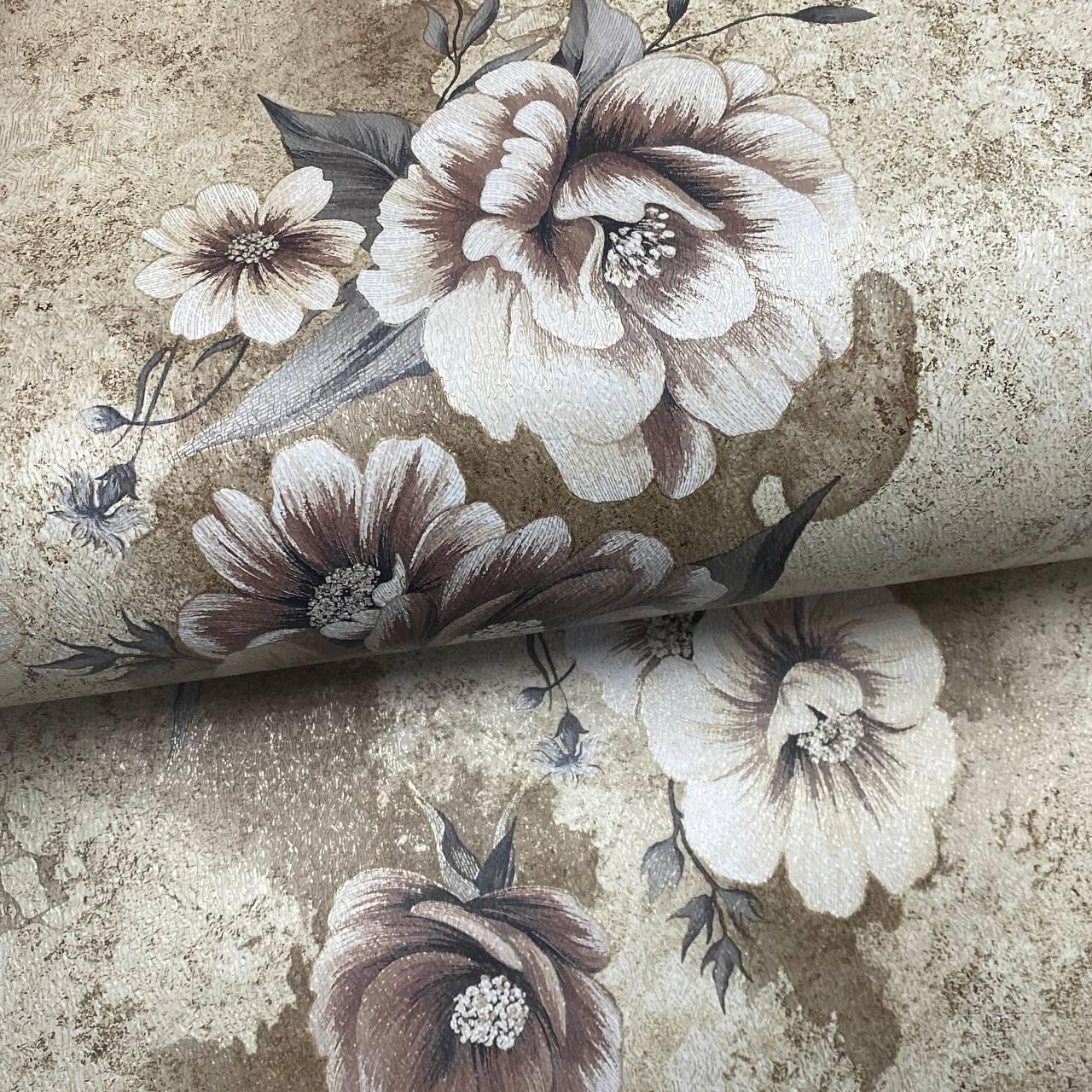 Шпалери дуплексні на паперовій основі Континент Бежеві Веніс 0,53м х 10,05м (106), фото 1