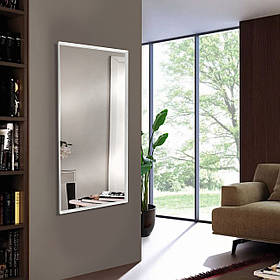 Дзеркало велике настінне в білій рамі