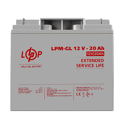 Акумулятор гелевий LPM-GL 12V - 20 Ah, фото 1