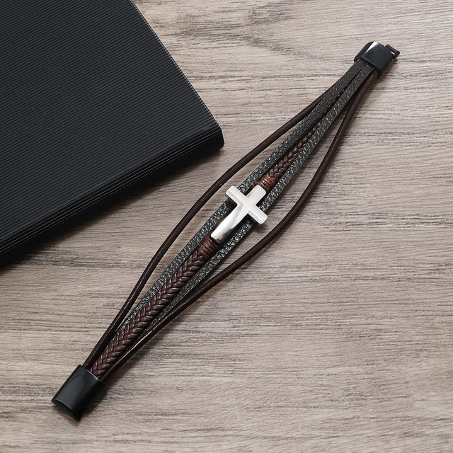 Браслет чоловічий шкіряний Secret Cross Коричневий Браслет чоловічий шкіряний Secret Cross Коричневий