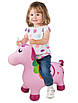 Дитячий гумовий надувний стрибун рожевий Єдиноріг для розвитку фізичних здібностей та координації малюка, фото 3
