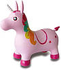 Дитячий гумовий надувний стрибун рожевий Єдиноріг для розвитку фізичних здібностей та координації малюка, фото 6