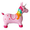 Дитячий гумовий надувний стрибун рожевий Єдиноріг для розвитку фізичних здібностей та координації малюка, фото 4