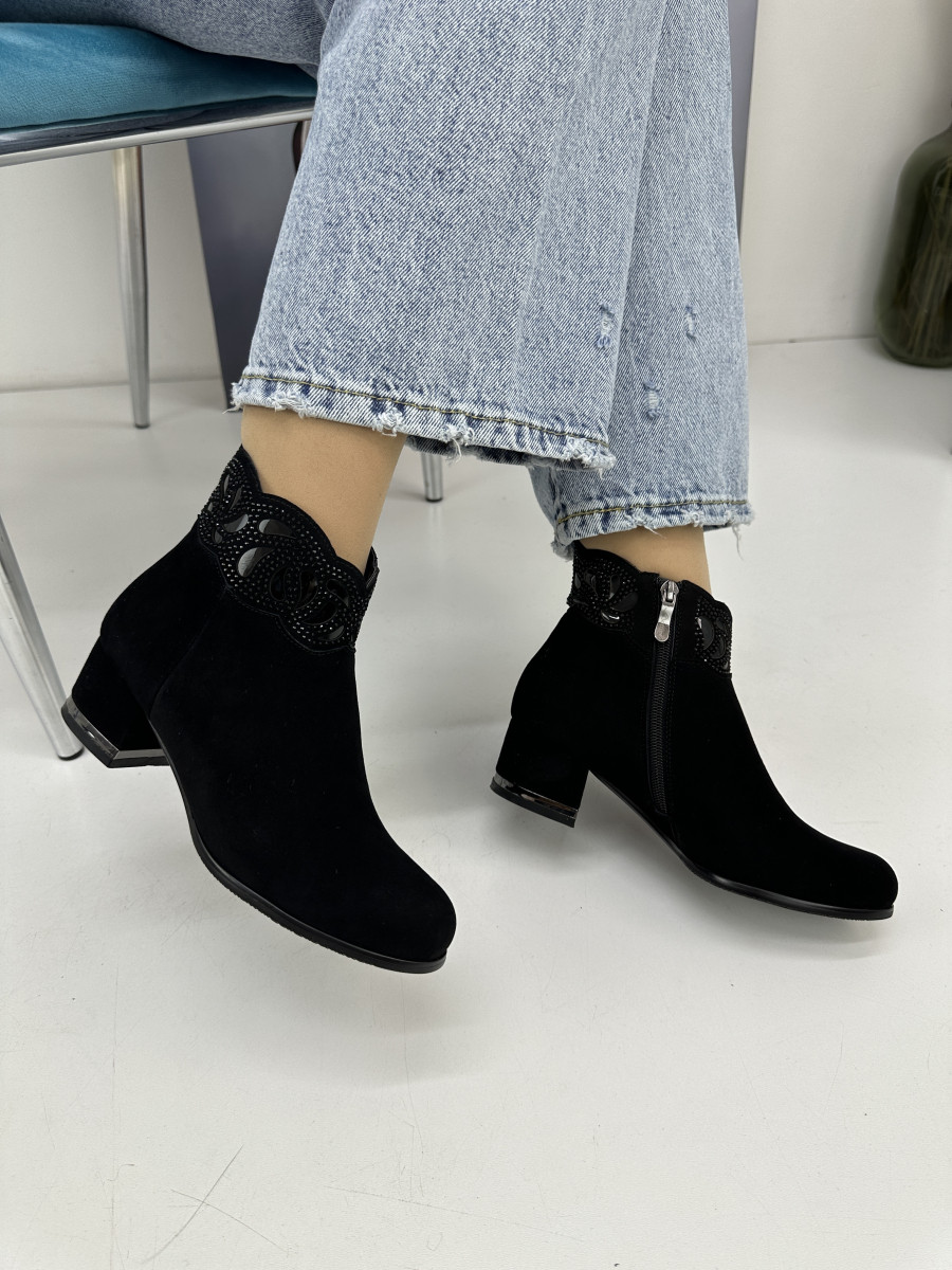 Замшеві черевики демісезонні BATTINE B512(Battal) чорні 39, фото 1