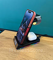 Бездротова зарядка 5 в 1 Apple iPhone Apple Watch AirPods MagSafe Безпровідна Док-Станція