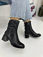 Напівчобітки жіночі Battine B6003 чорні шкіряні 36, фото 2