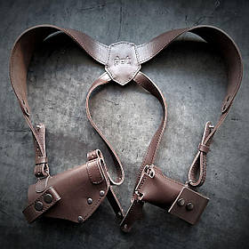 Оперативна кобура під ПМ (шкіра) із дод. магазином | Коричнева, приховане носіння