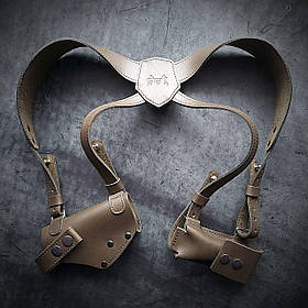 Оперативна кобура під ПМ (шкіра, Олива) + паучер: приховане носіння, регулювання, для лівші/правші