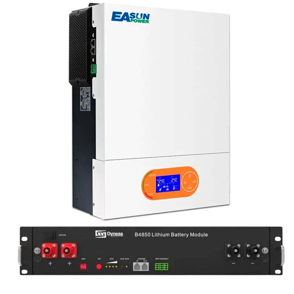 6 кВт інвертор EASUN POWER + LiFePO4 акумулятор Dyness B4850 комплект резервного живлення