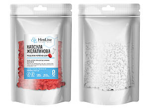 Капсула желатинова розділена "0" червоно-біла розділена капсула з желатину 0 розмір 500 шт.