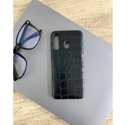 Чохол для Samsung Galaxy A20 - Під шкіру крокодила, Чорний